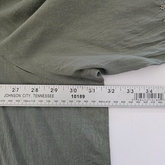 Junonia Tunic Top Size 4X Green Embroidered Cotton Sequins India Lightweight - Picture 8 of 11